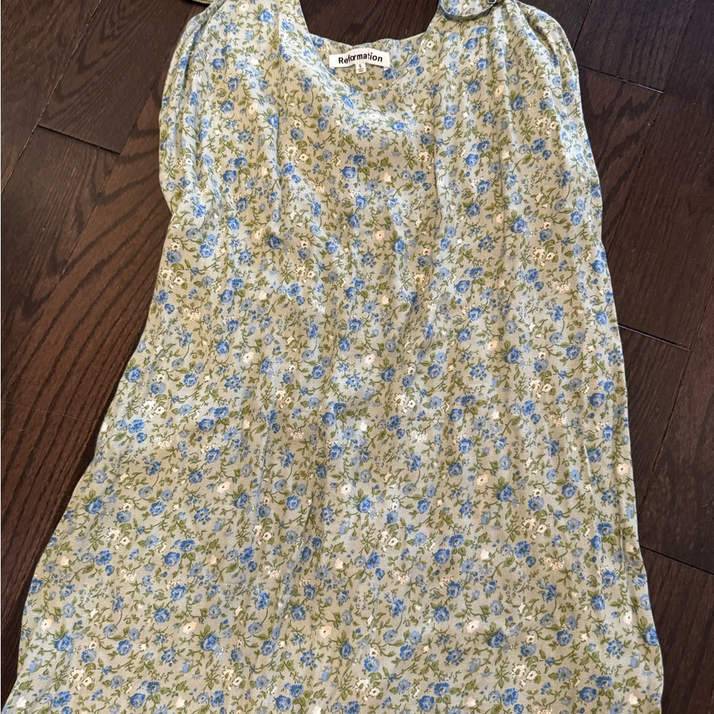 Floral Blue and White reformation Dress